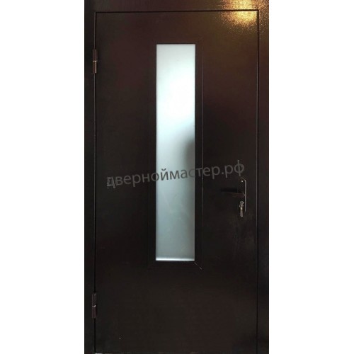 Входная металлическая дверь с непрозрачным стеклом