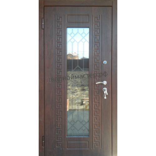 Металлическую дверь в частный дом со стеклом