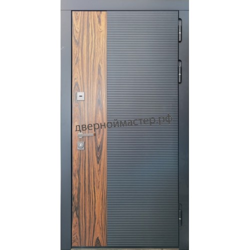 Дверь утепленная стальная МДФ со шпоном эбена