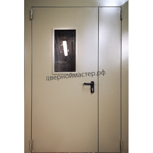 Дверь двупольная 210х120 со стеклом техническая