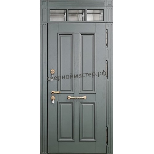 Металлическая дверь с остекленной фрамугой
