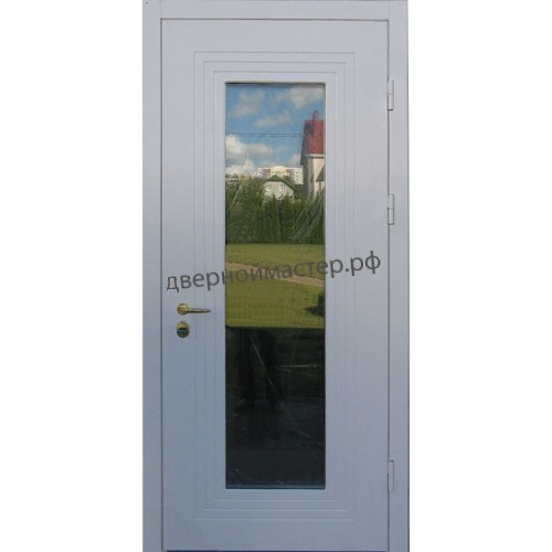 Металлические двери с МДФ со стеклопакетом