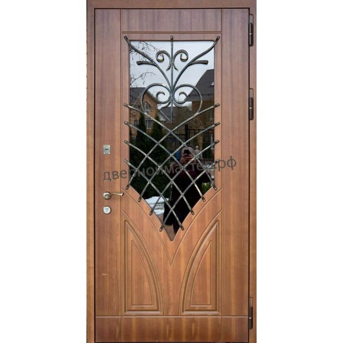 Входная дверь "Амалия" со стеклом и ковкой
